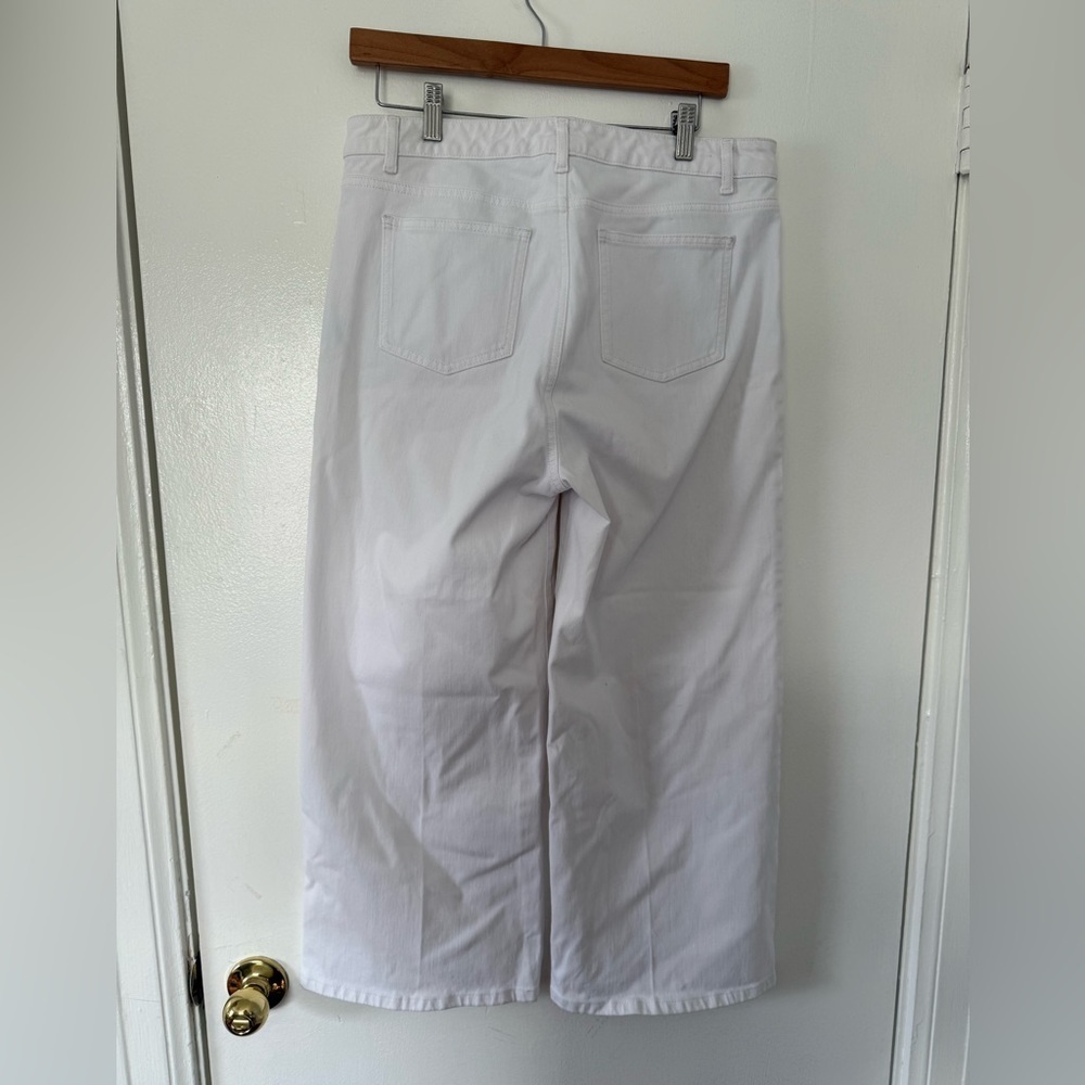 J. McLaughlin White Wide-Leg Denim Pant Size 12 - Picture 4 of 9